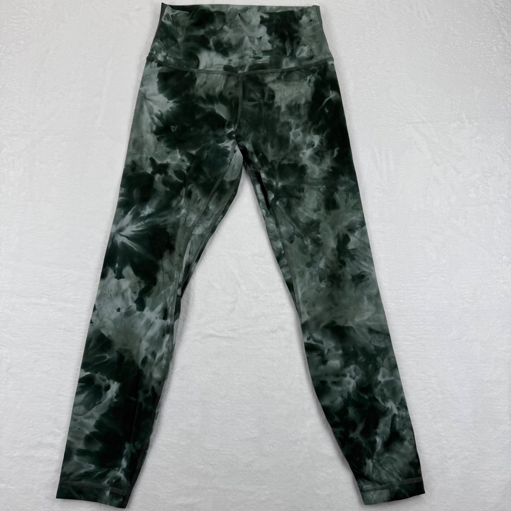 Lululemon Align High Rise Tie Dye Leggings‎ Women Size 6 Green Black Yoga Pants
